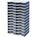 styro® Sortierstation styrodoc Standard SET, DIN C4, 12 Etagen/2-reihig/24 Fächer, grau/blau
