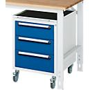 Subestrutura móvel, 2 gavetas x 150 mm + 1 x 180 mm