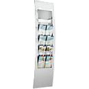 Suporte para folhetos de parede, W 310 x D 100 x H1020 mm, para todos os formatos, alumínio branco, metal
