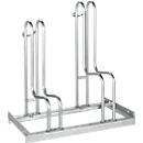 Support à vélos, 1 côté, p. pneus jusqu'à 55 mm de large, l. 700 x P 1850 x H 740 mm, acier galvanisé, 2 places de stationnement, non monté