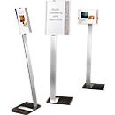 Support d'information sur pied INFO SIGN STAND - aluminium - l. 300 x P 280 x H 1180 mm - pour format A4 - argent métallisé