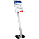 Support d'information sur pied INFO SIGN STAND - aluminium - l. 300 x P 280 x H 1250 mm - pour format A3 - argent métallisé