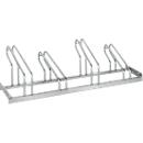 Support de stationnement, 1 face, pour pneus jusqu'à 55 mm de large, L 1400 x P 1850 x H 500 mm, acier galvanisé à chaud, 4 places de stationnement, monté