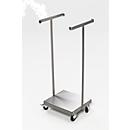 Support fixe pour sacs poubelle de 120 litres Hygiène VAR, structure en inox, sans roulette