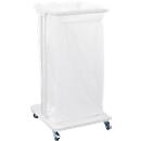 Support mobile Saekko Boy pour sac poubelle de 120 litres, sans couvercle, blanc