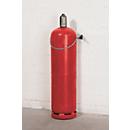 Support mural pour bouteille de gaz, acier, L 375 x P 220 x H 60 mm, 1 bouteille Ø 320 mm, avec fermeture à chaîne
