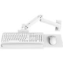 Support mural pour clavier Ergotron LX Pro, avec plateau de souris, jusqu'à 2,3 kg, inclinable/pivotant, réglable en hauteur, aluminium, blanc