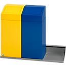 Support mural VAR, pour poubelles pour tri sélectif d'une surface de 320 x 320 mm, triple