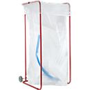 Support pour grands sacs poubelles, 800 litres, l. 770 x P 720 x H 1615 mm, avec roulettes, rouge