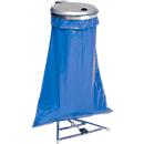 Support pour sacs poubelle de 120 litres, avec couvercle et pédale, galvanisé