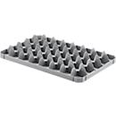 Support pour verres Ringoplast, pour bacs à verres &amp; bacs Euro, 5 x 8, en bas, convient pour les aliments, empilable, L 365 x H 55 mm, plastique, gris clair