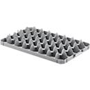 Support pour verres Ringoplast, pour bacs à verres &amp; bacs Euro, 5 x 8, en haut, convient pour aliments, empilable, L 365 x H 55 mm, plastique, gris clair