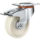 Surcharge for swivel castor with wheel brake