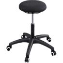 Swivel stool ASSISTENT, with castors, fabric seat
