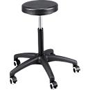 Swivel stool ASSISTENT, with castors, PU foam seat