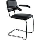 Sylwia cantilever chair, with armrests, black