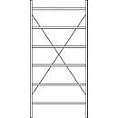 Systeem R 3000 - basissectie met 6 legborden b 1055 mm, gelakt
