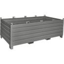 Système de collecteurs Bauer SBS 2000, L 1200 x l 2400 x H 850 mm, empilable jusqu'à 3 fois, laqué, avec chariot de transport, gris souris RAL 7005