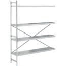 Système de rayonnage, rayonnage d'appoint, acier inoxydable, base perforée, H 2000 x L 1475 x P 400 mm