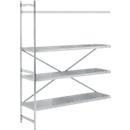 Système de rayonnage, rayonnage d'appoint, acier inoxydable, base perforée, H 2000 x L 1475 x P 500 mm