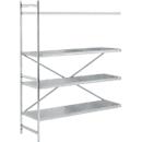 Système de rayonnage, rayonnage d'appoint, acier inoxydable, base perforée, H 2000 x L 1475 x P 600 mm