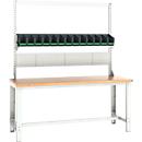 Systemwerkbank Bott cubio, mit Aufnahmerahmen, Buche-Multiplexplatte, bis 800 kg, B 2000 x T 750 mm, Lichtgrau