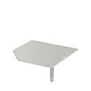 Systemwinkelplatte CAD ERGO-T 2.0, mit Stützfuß, B 1200 x T 1200/800 x H 718-898 mm, lichtgrau/weißaluminium 