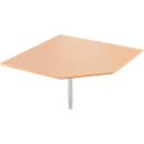 Systemwinkelplatte, CAD, Fuß, B 1200 mm x T 1200 mm, Buche/weißalu