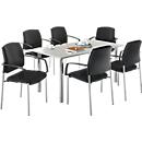 Table + 6 chaises SSI-PROLINE, gris clair
