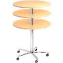 Table à colonne JENA, Ø 800 mm, H 720-1100 mm, coloris érable