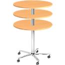 Table à colonne JENA, Ø 800 mm, H 720-1100 mm, coloris hêtre