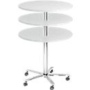 Table à colonne JENA, Ø 800 mm, H 720-1100 mm, gris clair