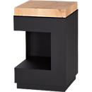 Table d'appoint, carrée, pied colonne avec vide-poches &amp; patins en feutre, jusqu'à 30 kg, L 350 x P 350 x H 540 mm, bois de cerf-chêne/acrylique, noir mat