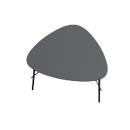 Table d'appoint LAZY Paperflow, forme trapézoïdale, MDF plaqué, cadre en acier, L 605 x P 500 x H 450 mm, noir/noir
