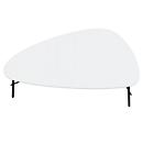 Table d'appoint Paperflow Lazy, forme trapézoïdale, MDF plaqué, cadre en acier, L 930 x P 500 x H 400 mm, blanc/noir