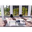 Table d'appoint Paperflow Meet, rectangle, MDF plaqué, cadre en acier, L 750 x P 500 x H 400 mm, blanc/noir