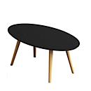 Table d'appoint SCANDI, ovale, cadre en bois massif à 4 pieds, L 1150 x P 600 x H 350 mm, noir/hêtre