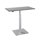 Table d'appoint Start Off, réglage électrique de la hauteur, rectangle, pied colonne, L 1000 x P 600 x H 635-1285 mm, graphite/aluminium blanc