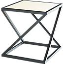 Table d'appoint X, forme carrée, cadre en X, L 500 x P 500 x H 530 mm, résistant aux désinfectants, structure fine blanche