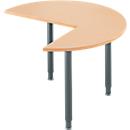 Table d'extension, 3/4 de cercle, Ø 1200 mm, extension à droite/à gauche, hêtre/anthracite