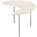 Table d'extension, 3/4 de cercle, Ø 1200 mm, extension droite/gauche, érable/alu blanc