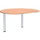 Table d'extension ALICANTE, 2 pieds-support, l. 1200 x P 1047 mm, avec 2 pieds-support, hauteur ajustable, coloris hêtre