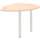Table d'extension BARI droite, 2 pieds-support, forme B, forme arrondie, l. 1050 x P 1260 x H 680-820 mm, coloris érable