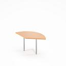 Table d'extension Ergo-T 2.0, angle 135°, pied en tube carré, L 800 x P 800 x H 718-898 mm, hêtre/alu blanc