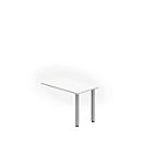 Table d'extension NEVADA, piètement carré, l. 1000 x P 600 x H 740 mm, blanc/alu argent 