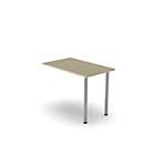 Table d'extension NEVADA, rectangulaire, L 1000 x P 600 x H 720 mm, tube rond, érable/argenté 