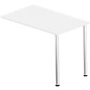 Table d'extension rectangulaire BEXXSTAR, piètement carré, l. 1000 x P 600 x H 740 mm, blanc