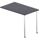 Table d'extension rectangulaire BEXXSTAR, piètement carré, l. 1000 x P 600 x H 740 mm, noir