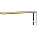 Table d'extension UNIVERSAL Spezial Manuflex, 2000 x 800 mm, multiplex nature, argenté