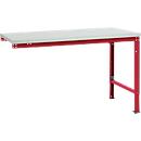 Table d'extension UNIVERSAL Spezial Manuflex, plateau mélaminé, 1500 x 1000, rouge rubis